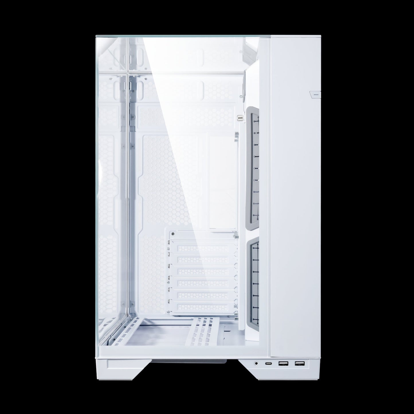 LIAN LI O11 Vision White Aluminum / Steel / Tempered Glass ATX Mid Tower Computer Case ----- O11VW