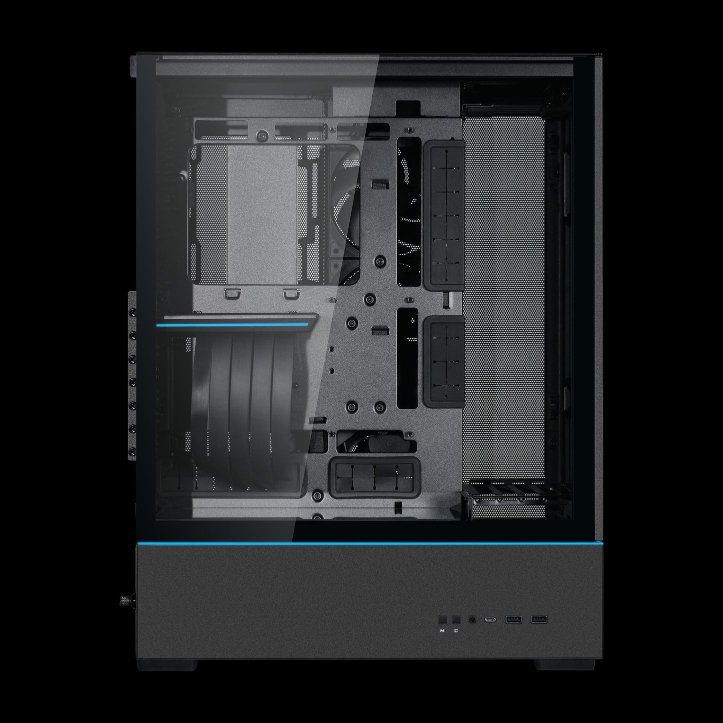 LIAN LI SUP01 Black Steel / Tempered Glass ATX Mid Tower Computer Case ----SUP01X