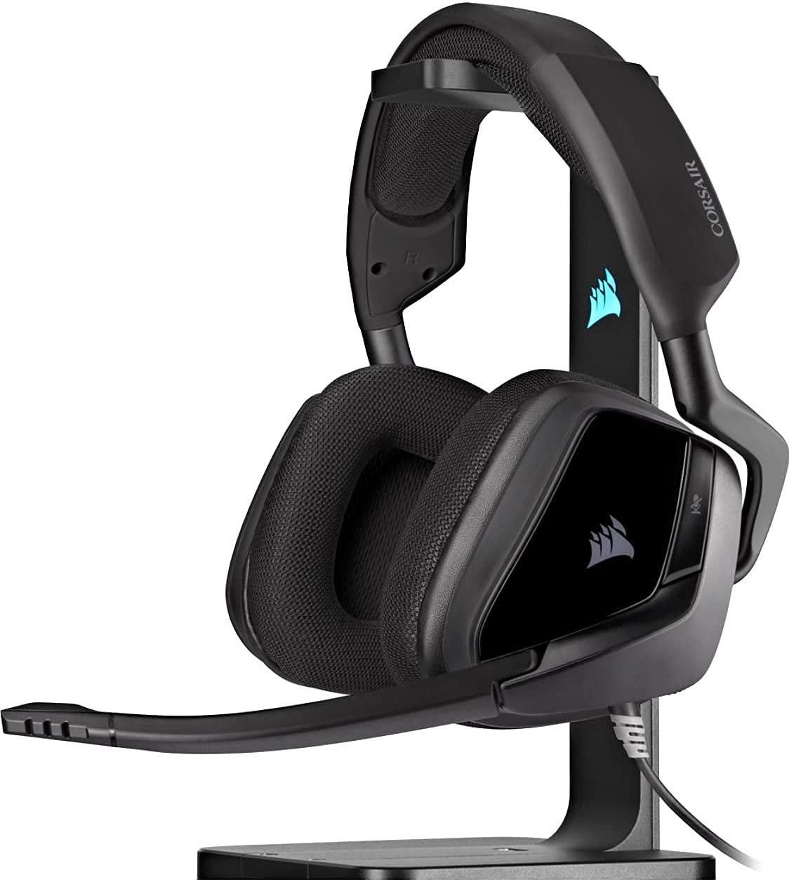 Corsair VOID ELITE SURROUND 3.5mm/ USB Connector Circumaural Premium Gaming Headset with 7.1 Surround Sound, Carbon