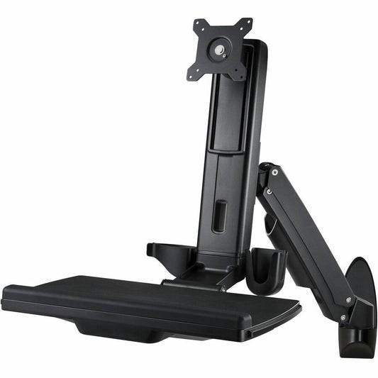 Amer AMR1AWS-B Wall Mount for Workstation, Monitor, Keyboard, Mouse, Display Screen, Flat Panel Display - Black - Height Adjustable - 1 Display(s) Supported - 24" to 32" Screen Support - 17.64 lb Load Capacity - 100 x 100, 75 x 75 - VESA Mount Compatible