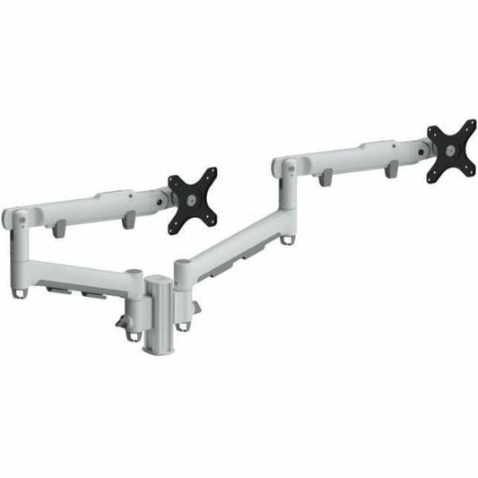 Atdec Mounting Arm for Monitor, Flat Panel Display, Curved Screen Display - Silver - Landscape/Portrait - Height Adjustable - 2 Display(s) Supported - 27" Screen Support - 19.84 lb Load Capacity - 75 x 75, 100 x 100 - VESA Mount Compatible - Aluminum