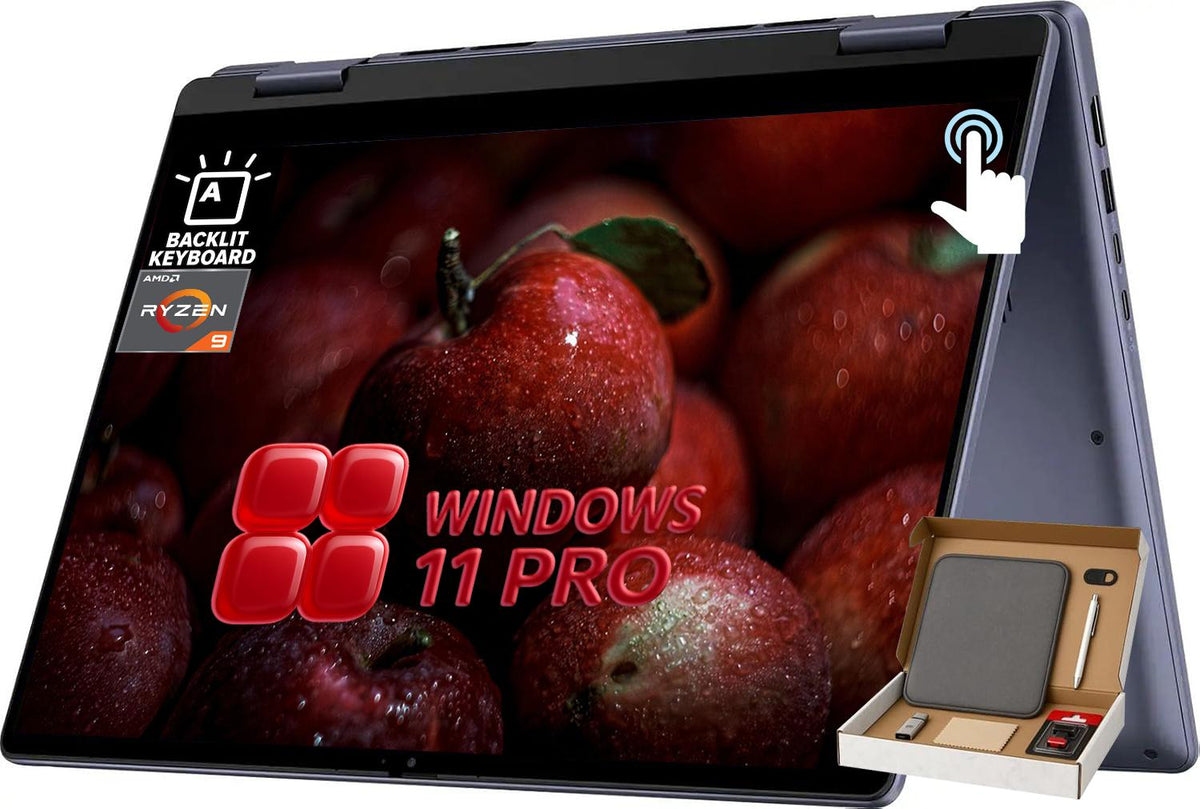 Dell Inspiron 14 2-in-1 Touchscreen Laptop, 14 Full HD+, AMD R5 8640HS, 32 GB DDR5, 1 TB SSD, Radeon Graphics, Backlit Keyboard, Fingerprint, Windows 11 Pro