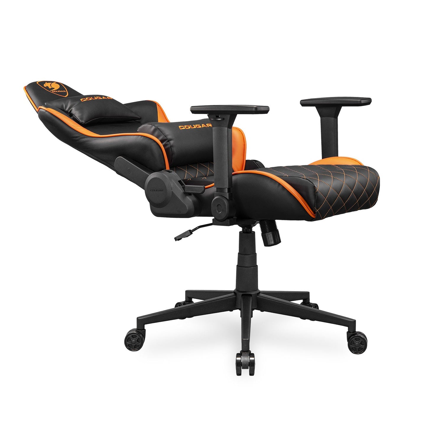 COUGAR Armor ONE V2 Gold Gaming Chair, Choices of Breathable PVC Leather or Woven Fabric,4D Folding Armrests, Lumbar and Neck Pillows, Back Pocket,High-Back Design Lower Back Support (PVC Leather)