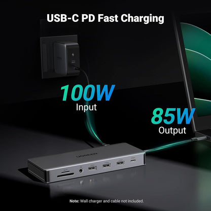 UGREEN Revodok Pro 313 Laptop Docking Station 13 in 1 4K Triple Display USB C Dock Dual HDMI, DP, 10Gbps Data Port 100W PD 1000Mbps Ethernet, SD/TF Card Reader
