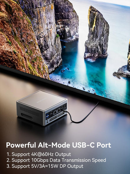 MINISFORUM NAB6 Lite Mini PC Core i5-12600H(12C/16T, up to 4.5 GHz) Mini Computer 16GB RAM + 500GB SSD, 2xHDMI + 2xUSB-C 4K@60Hz Outputs, 2x2.5G LAN, 4xUSB3.2, Intel Iris Xe Graphics Desktop Computer