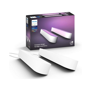 Philips Hue Play White &amp; Color Smart Light, 2 Pack Base kit, Hub Required/Power Supply Included (Works with Amazon Alexa, Apple Homekit &amp; Google Home) Base Kit (2 Lights) White