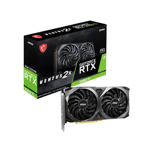 MSI Gaming GeForce RTX 3060 Ti LHR 8GB GDRR6 256-Bit HDMI/DP Nvlink Torx Fan 3 Ampere Architecture OC Graphics Card (RTX 3060 Ti Ventus 2X 8G OCV1 LHR)