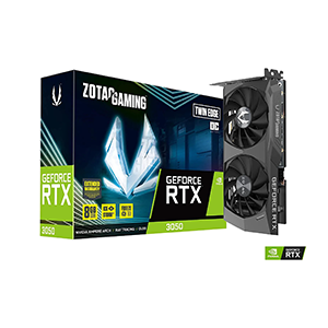 ZOTAC Gaming GeForce RTX 3050 Twin Edge OC 8GB GDDR6 128-bit 14 Gbps PCIE 4.0 Gaming Graphics Card, IceStorm 2.0 Advanced Cooling, Freeze Fan Stop, Active Fan Control, ZT-A30500H-10M