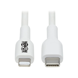 Tripp Lite Safe-IT USB-C to Lightning Charge Cable, Hospital-Grade Protection Cable (M/M), MFi Certified, White, 3.3 Feet / 1 Meter, 2-Year Warranty (M102AB-01M-WH)