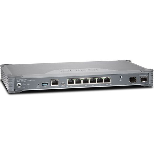 Juniper SRX300 Network Security/Firewall Appliance - Intrusion Prevention - 6 Port - 10/100/1000Base-T, 1000Base-X - Gigabit Ethernet - 243.20 MB/s Firewall Throughput - MD5, SHA-1, SHA-128, SHA-256, SHA-384 - 6 x RJ-45