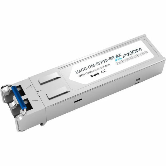Axiom 25GBase-SR SFP28 Transceiver for Ubiquiti - UACC-OM-SFP28-SR - For Data Networking, Optical Network - 1 x LC 25GBase-SR Network - Optical Fiber - 850 nm - Multi-mode - 25 Gigabit Ethernet - 25GBase-SR328.08 ft Maximum Distance