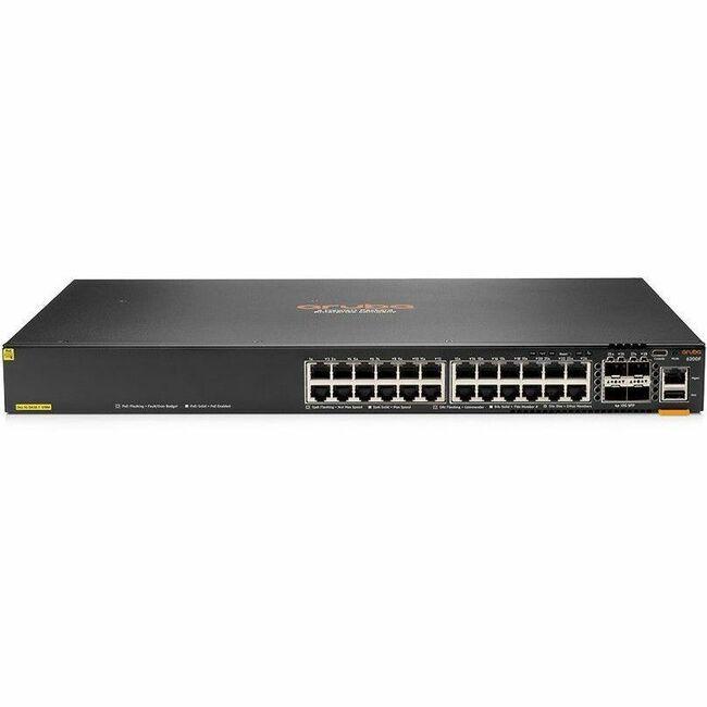 Aruba CX 6200F 24G Class 4 PoE 4SFP+ 370W Switch - 24 Ports - Manageable - Gigabit Ethernet, 10 Gigabit Ethernet - 10/100/1000Base-T, 10GBase-X - 3 Layer Supported - Modular - 4 SFP Slots - 65 W Power