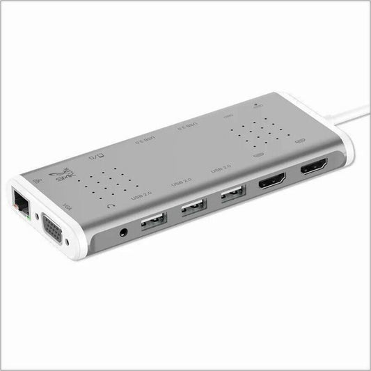 SMK-Link USB-C 100W 14-Port Mini Docking Station with Dual 4K Multi-Stream