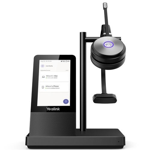Yealink WH66 Mono Teams Headset - Mono - Wireless - DECT CAT-iq - 524.9 ft - 32 Ohm - 20 Hz - 10 kHz - Over-the-head - Monaural - Supra-aural - Electret, Omni-directional, Condenser Microphone
