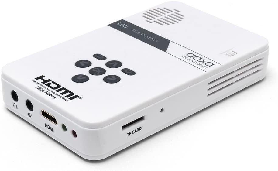 AAXA Technologies KP - 101 - 01 AAXA LED Pico Micro Video Projector - Pocket Size Portable Mobile Mini Projector with mini - HDMI, built - in Media Player &amp; Speakers, 3.5mm Aux Out, Micro SD/USB readers and 80 Min Lithium - Ion Battery - Dealtargets.ca