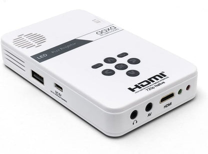 AAXA Technologies KP - 101 - 01 AAXA LED Pico Micro Video Projector - Pocket Size Portable Mobile Mini Projector with mini - HDMI, built - in Media Player &amp; Speakers, 3.5mm Aux Out, Micro SD/USB readers and 80 Min Lithium - Ion Battery - Dealtargets.ca