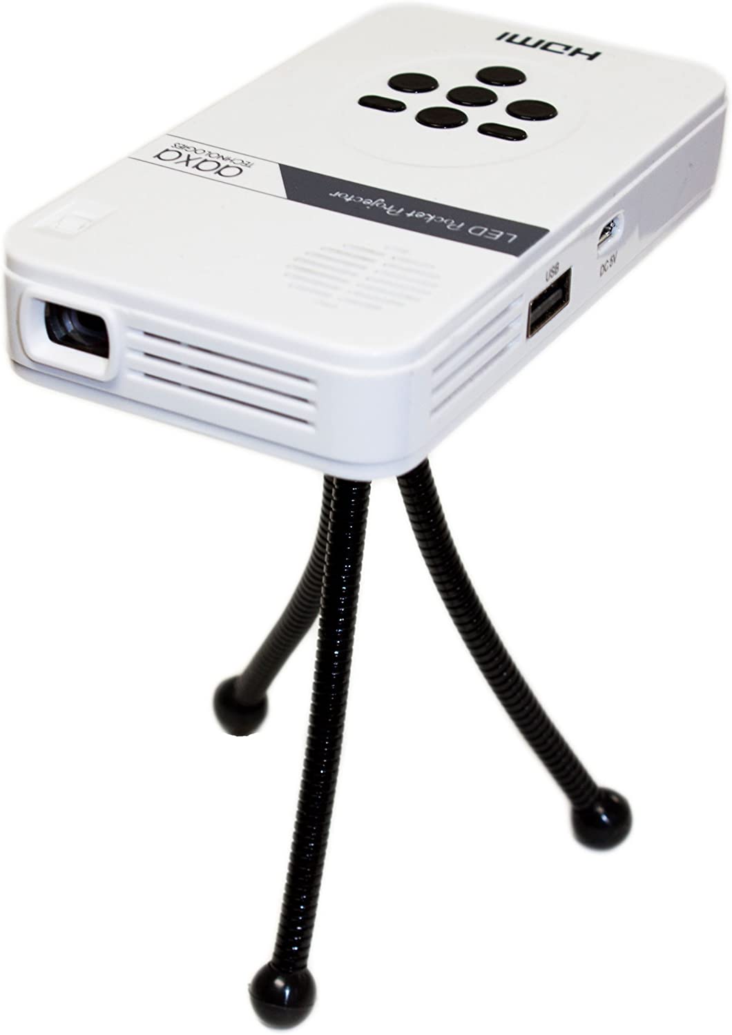 AAXA Technologies KP - 101 - 01 AAXA LED Pico Micro Video Projector - Pocket Size Portable Mobile Mini Projector with mini - HDMI, built - in Media Player &amp; Speakers, 3.5mm Aux Out, Micro SD/USB readers and 80 Min Lithium - Ion Battery - Dealtargets.ca