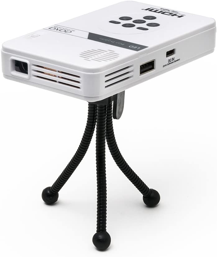 AAXA Technologies KP - 101 - 01 AAXA LED Pico Micro Video Projector - Pocket Size Portable Mobile Mini Projector with mini - HDMI, built - in Media Player &amp; Speakers, 3.5mm Aux Out, Micro SD/USB readers and 80 Min Lithium - Ion Battery - Dealtargets.ca