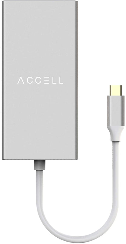 Accell Air USB C 4K InstantView Hub Dual Display HDMI - 3 x USB-A 3.1 (10Gbps), 2 x HDMI, 87W Power Delivery Type-C, Silver (U240B-002K) - Dealtargets.com
