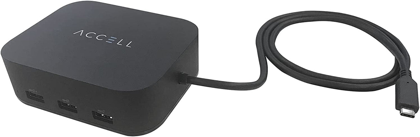 Accell Air USB-C Docking Station - USB 3.1 Gen 2, Dual 4K 60Hz, 5 USB Type A, 100W PD, K172B-010B - Dealtargets.com