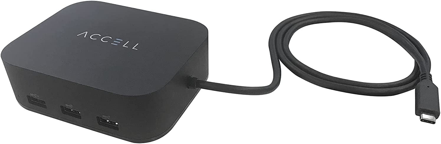 Accell Air USB-C Docking Station - USB 3.1 Gen 2, Dual 4K 60Hz, 5 USB Type A, 100W PD, K172B-010B - Dealtargets.com