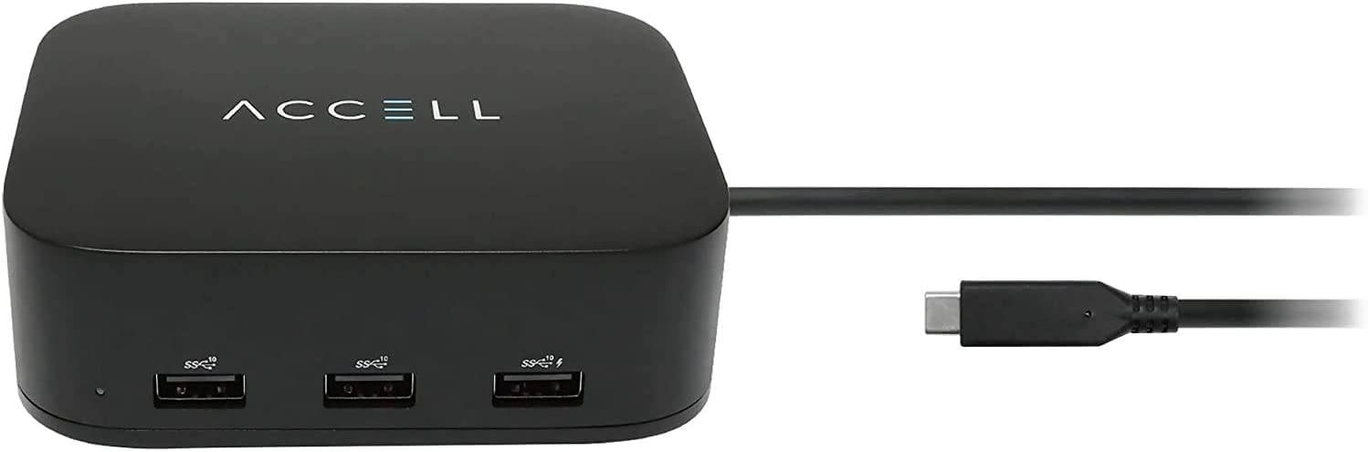 Accell Air USB-C Docking Station - USB 3.1 Gen 2, Dual 4K 60Hz, 5 USB Type A, 100W PD, K172B-010B - Dealtargets.com