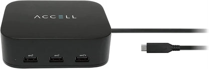 Accell Air USB-C Docking Station - USB 3.1 Gen 2, Dual 4K 60Hz, 5 USB Type A, 100W PD, K172B-010B - Dealtargets.com