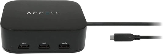 Accell Air USB-C Docking Station - USB 3.1 Gen 2, Dual 4K 60Hz, 5 USB Type A, 100W PD, K172B-010B - Dealtargets.com
