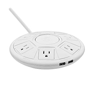 Accell Power Air - Surge Protector and USB Charging Station - White, 6 ft (1.8 m), (Model: D080B-048F) White Power Air - Dealtargets.com