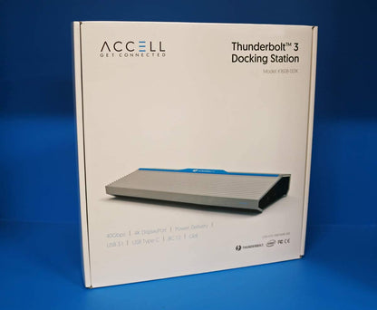Accell Thunderbolt 3 Dock - Dual Display 4K at 60Hz, 70W Charging, 40Gbps, TB3 Cable, 6x USB Ports, Ethernet, 135W Power Adapter, Audio Ports, Aluminum Docking Station, Power Delivery(K160B-001K) - Dealtargets.com