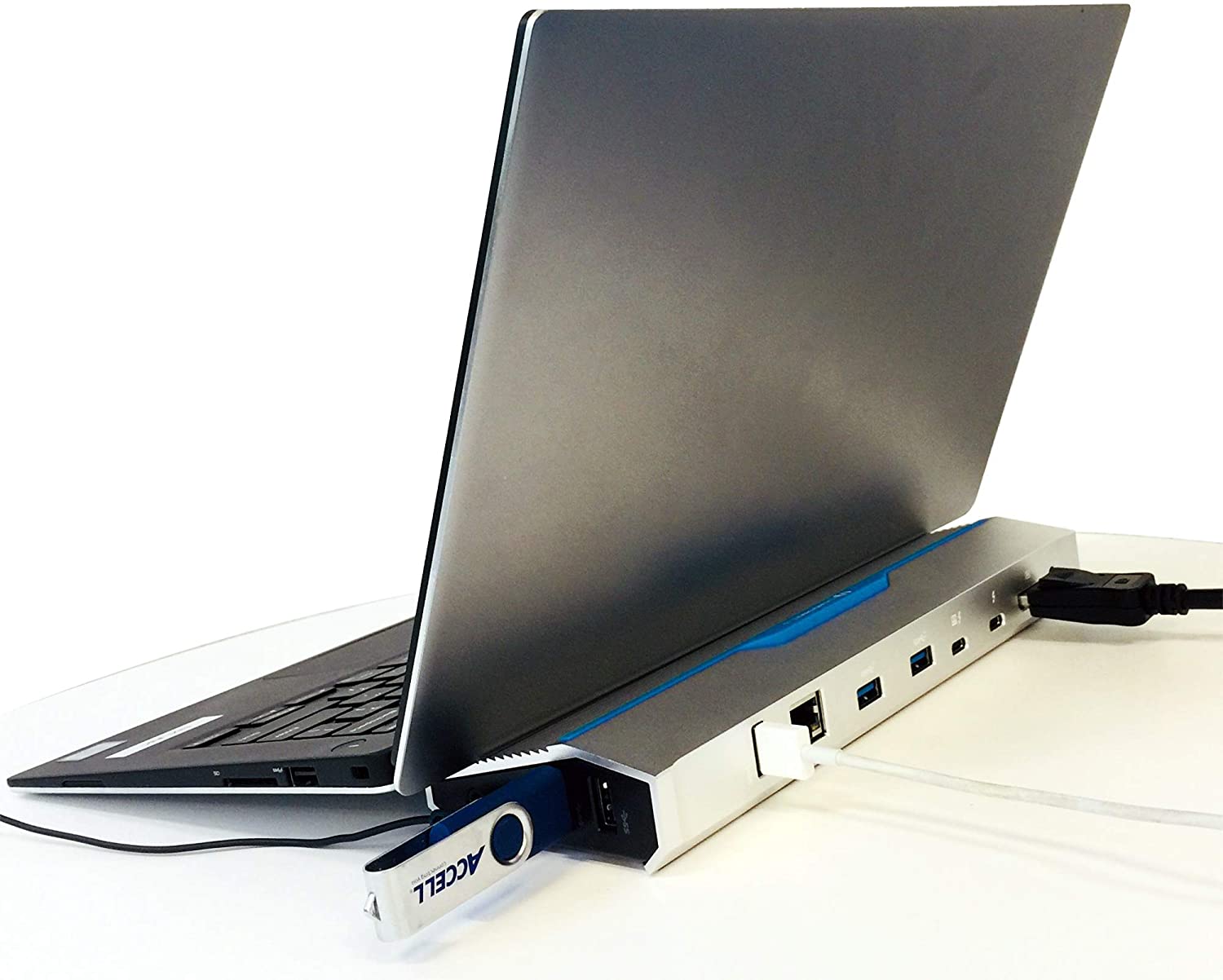 Accell Thunderbolt 3 Dock - Dual Display 4K at 60Hz, 70W Charging, 40Gbps, TB3 Cable, 6x USB Ports, Ethernet, 135W Power Adapter, Audio Ports, Aluminum Docking Station, Power Delivery(K160B-001K) - Dealtargets.com