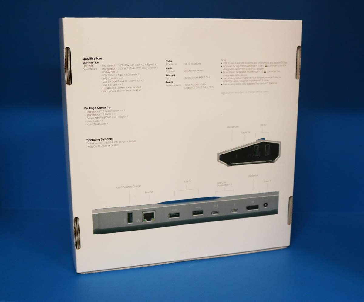 Accell Thunderbolt 3 Dock - Dual Display 4K at 60Hz, 70W Charging, 40Gbps, TB3 Cable, 6x USB Ports, Ethernet, 135W Power Adapter, Audio Ports, Aluminum Docking Station, Power Delivery(K160B-001K) - Dealtargets.com