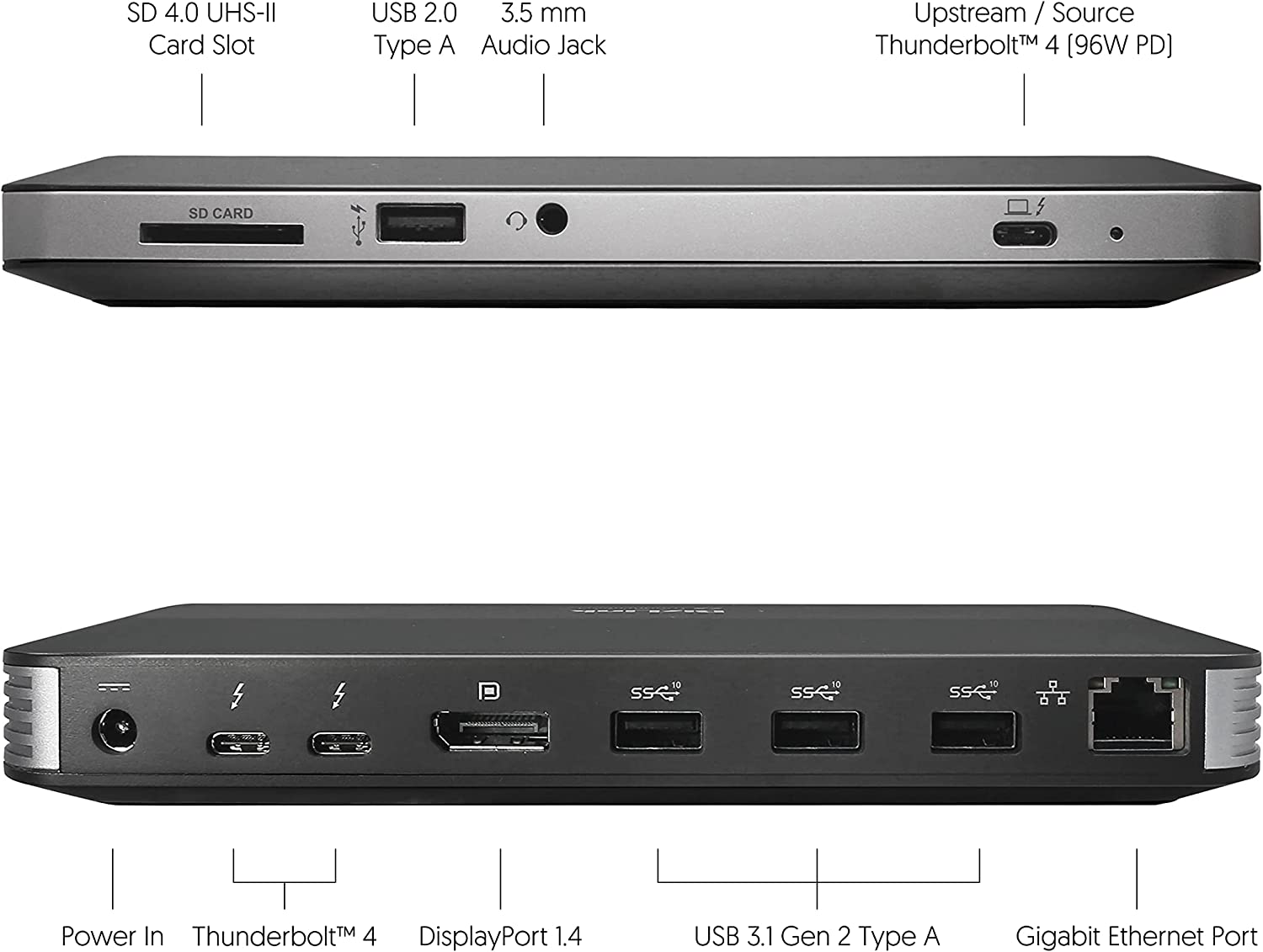 Accell Thunderbolt 4 Docking Station - Dual 4K or Single 8K, Max 96W Charging for Laptop, 10Gbps USB, Ethernet, UHS-II Card Reader, Audio Port, 2 x TB4 Ports - Dealtargets.com