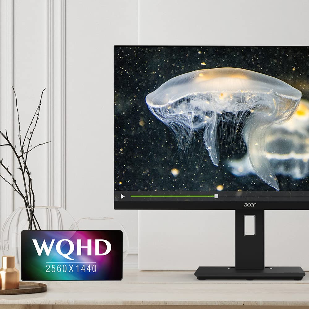 Acer B277U bmiipprzx 27" WQHD 2560 x 1440 IPS Monitor with Adaptive-Sync | 75Hz Refresh Rate | 4ms (G to G) | 100% sRGB | Display Port, Mini Display Port, 2 x HDMI 2.0, USB and Audio-Out Ports - Dealtargets.com