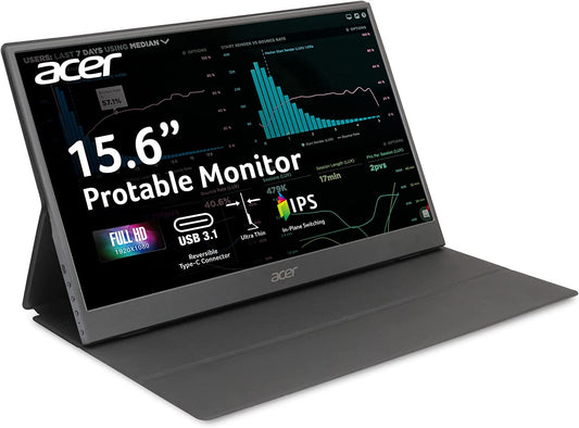Acer PM161Q ABMIUUZX 15.6" FHD 16:9 Portable Monitor - Black - Dealtargets.com