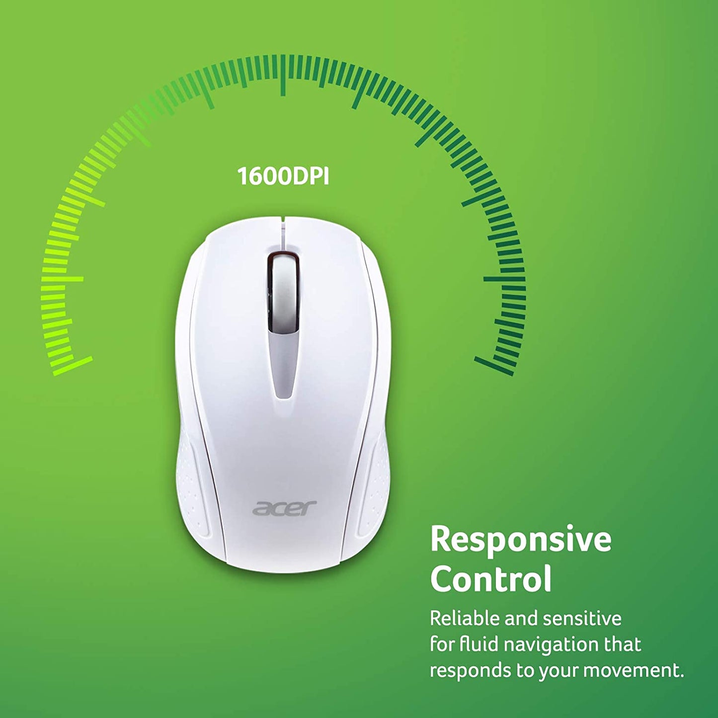 Acer RF Wireless Mouse (White), Works with Chromebook, with USB Plug and Play for Right/Left Handed Users (for Chromebooks, Windows PC &amp; Mac) White Chromebook Mouse - Dealtargets.com