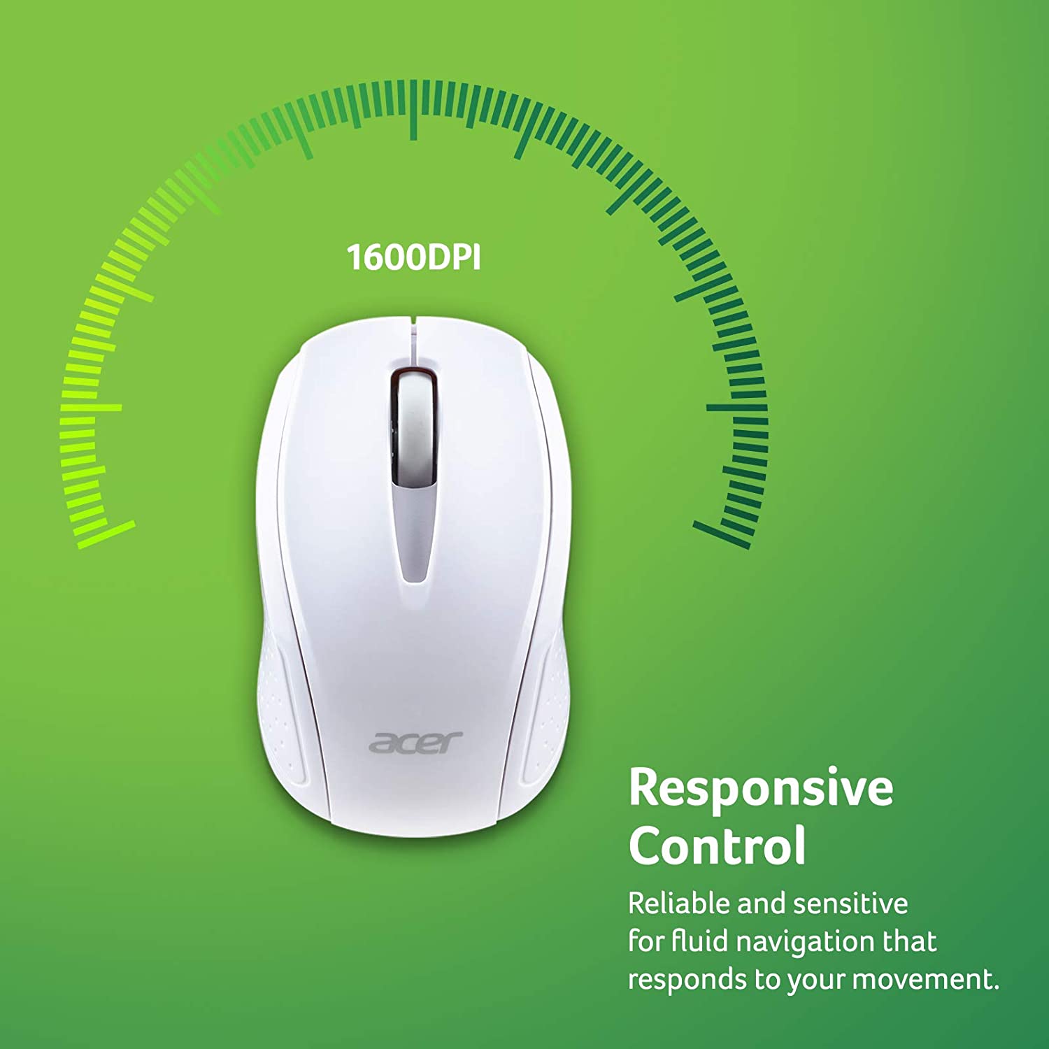 Acer RF Wireless Mouse (White), Works with Chromebook, with USB Plug and Play for Right/Left Handed Users (for Chromebooks, Windows PC &amp; Mac) White Chromebook Mouse - Dealtargets.com