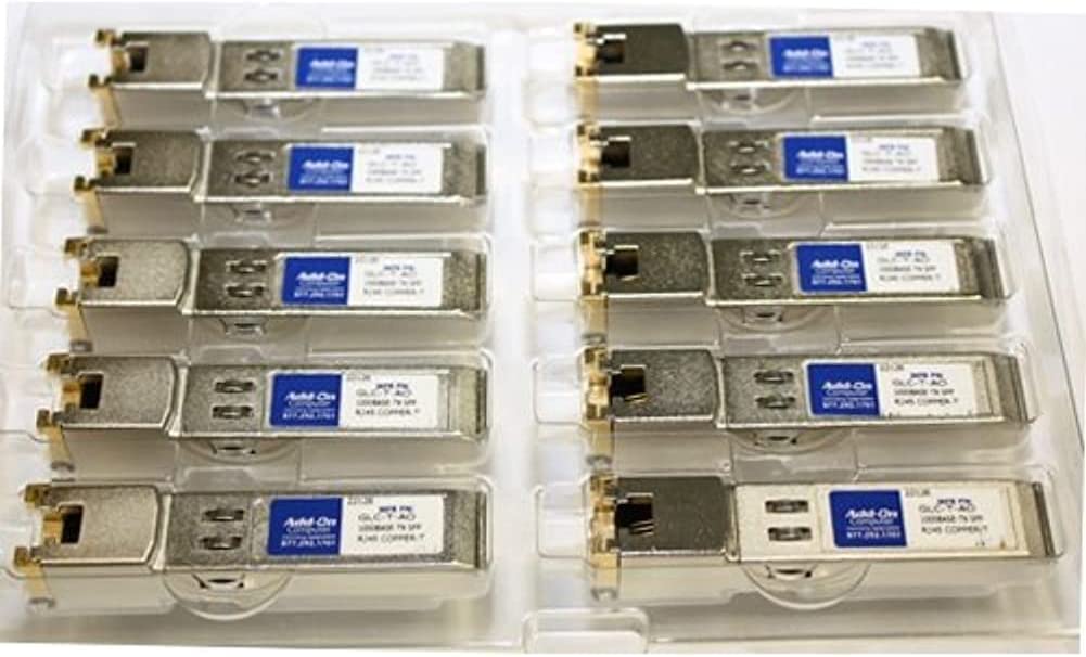 Addon networking ADDON - MEMORY UPGRADES GLC-T-AO-10PK 1000Base-TX SFP Transceiver 10-Pk Tray - Dealtargets.com