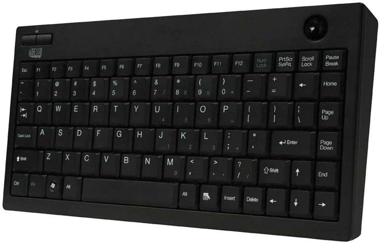 Adesso 2.4 GHz RF Wireless Mini Trackball Keyboard (WKB-3100UB), Black - Dealtargets.com