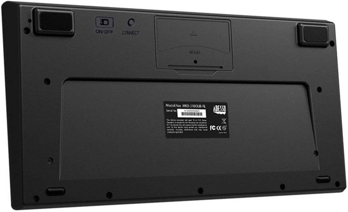 Adesso 2.4 GHz RF Wireless Mini Trackball Keyboard (WKB-3100UB), Black - Dealtargets.com