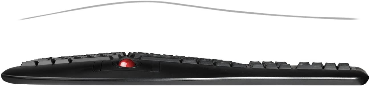 Adesso Adseeo Tru-for 3500 2.4GHz Wireless Ergonomic Trackball Keyboard for Win 8/7/Vista/XP (WKB-3500UB), Black - Dealtargets.com