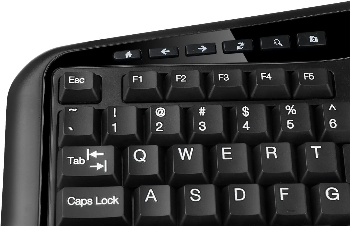 Adesso Adseeo Tru-for 3500 2.4GHz Wireless Ergonomic Trackball Keyboard for Win 8/7/Vista/XP (WKB-3500UB), Black - Dealtargets.com