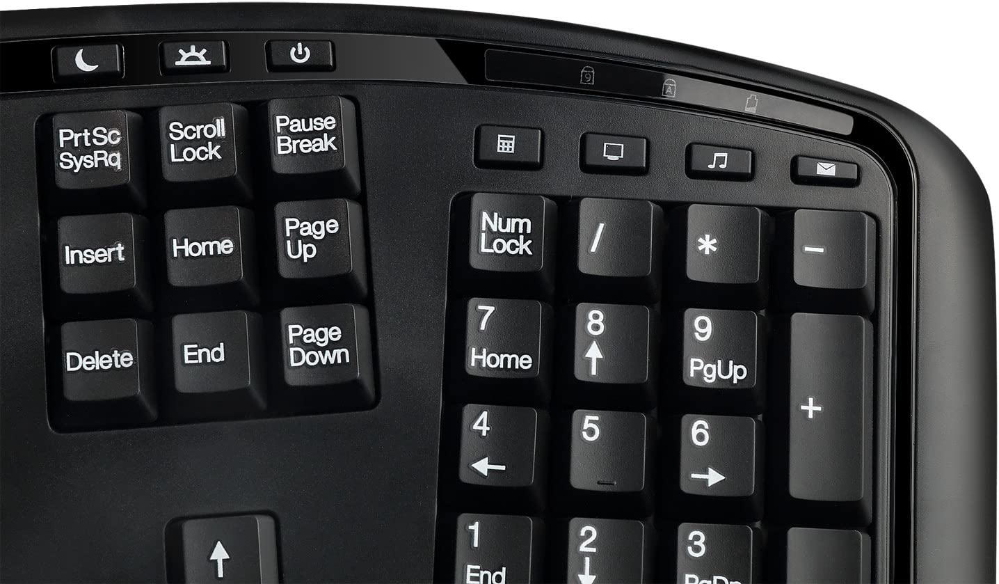 Adesso Adseeo Tru-for 3500 2.4GHz Wireless Ergonomic Trackball Keyboard for Win 8/7/Vista/XP (WKB-3500UB), Black - Dealtargets.com