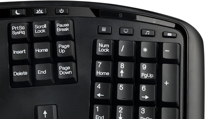 Adesso Adseeo Tru-for 3500 2.4GHz Wireless Ergonomic Trackball Keyboard for Win 8/7/Vista/XP (WKB-3500UB), Black - Dealtargets.com