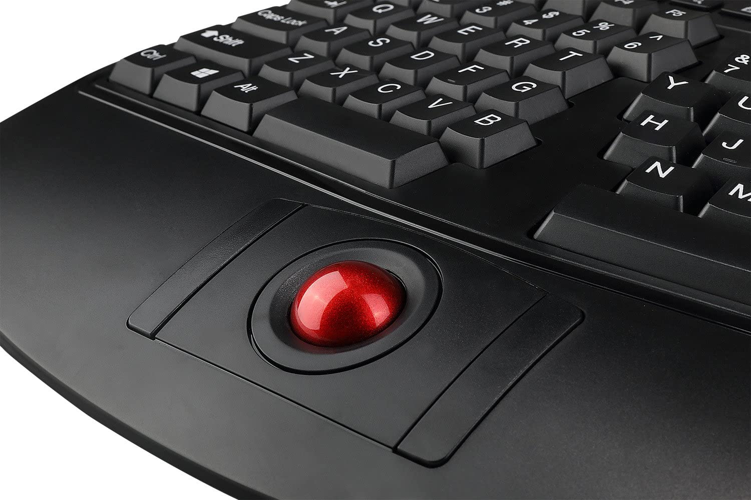 Adesso Adseeo Tru-for 3500 2.4GHz Wireless Ergonomic Trackball Keyboard for Win 8/7/Vista/XP (WKB-3500UB), Black - Dealtargets.com