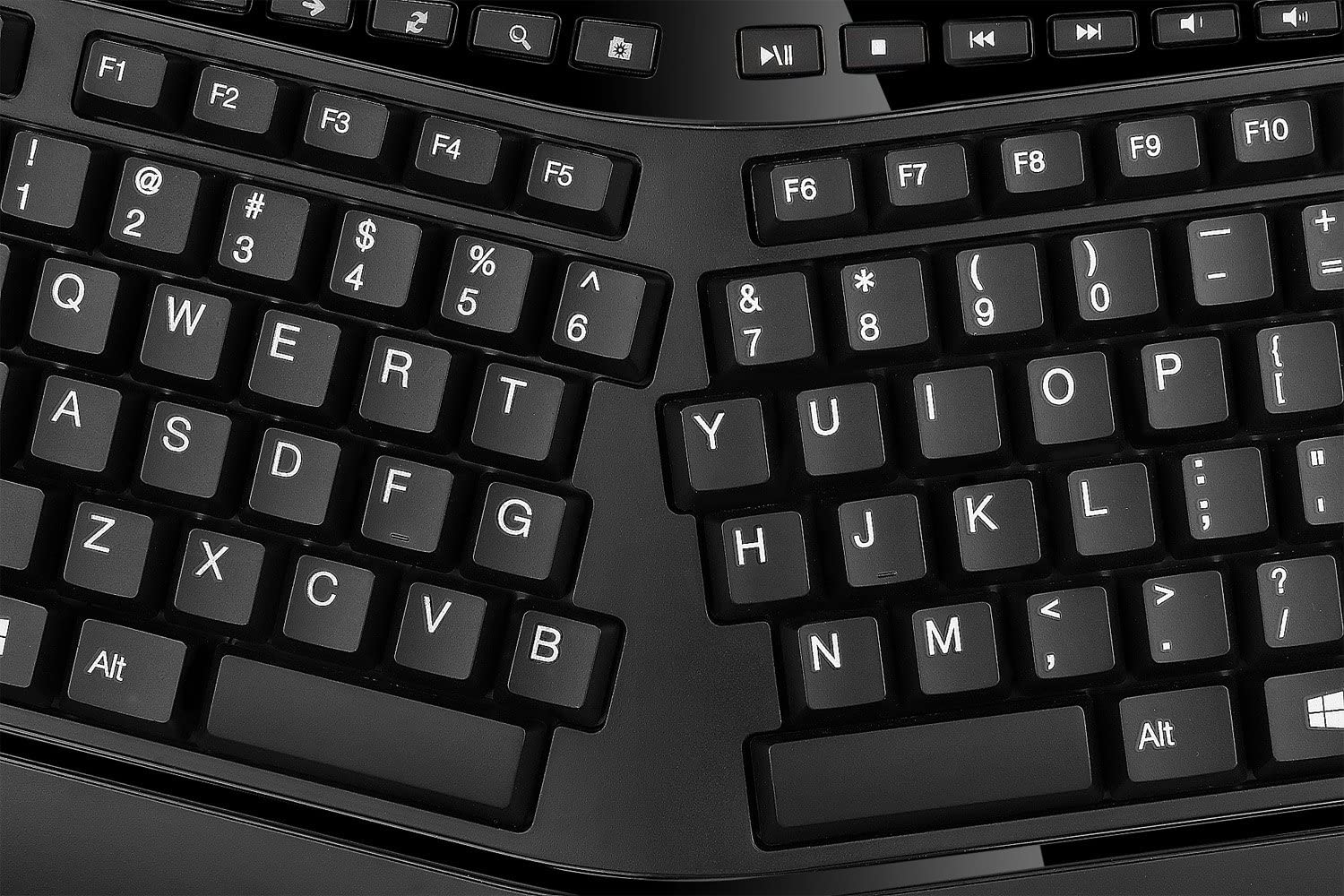 Adesso Adseeo Tru-for 3500 2.4GHz Wireless Ergonomic Trackball Keyboard for Win 8/7/Vista/XP (WKB-3500UB), Black - Dealtargets.com