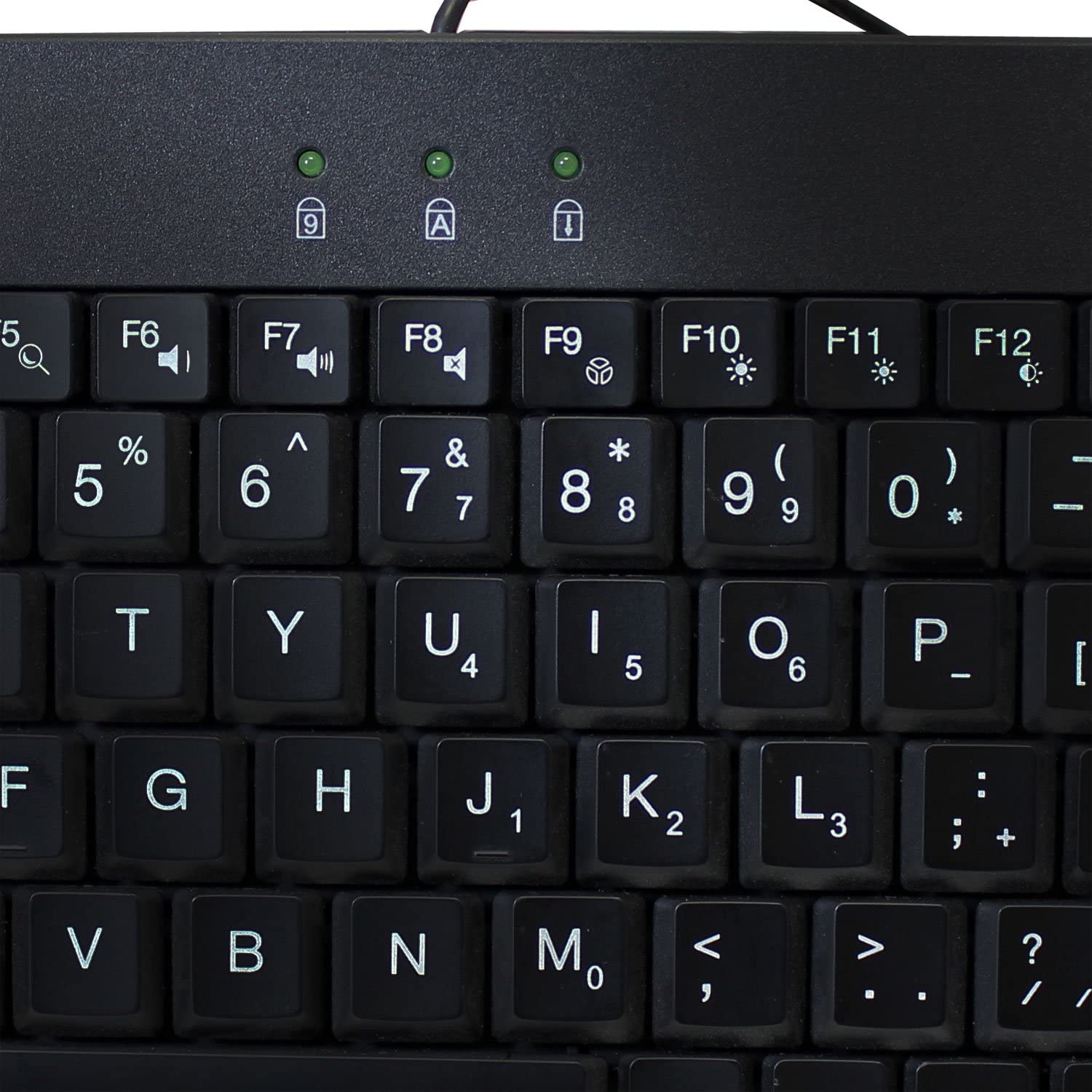 Adesso AKB-110EB - SlimTouch 110 3-Color Illuminated Mini Keyboard, 12 inches, Black - Dealtargets.com