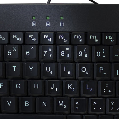 Adesso AKB-110EB - SlimTouch 110 3-Color Illuminated Mini Keyboard, 12 inches, Black - Dealtargets.com