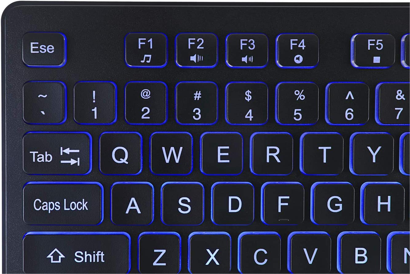 Adesso AKB-139EB Large Print Illuminated Desktop Keyboard - Dealtargets.com