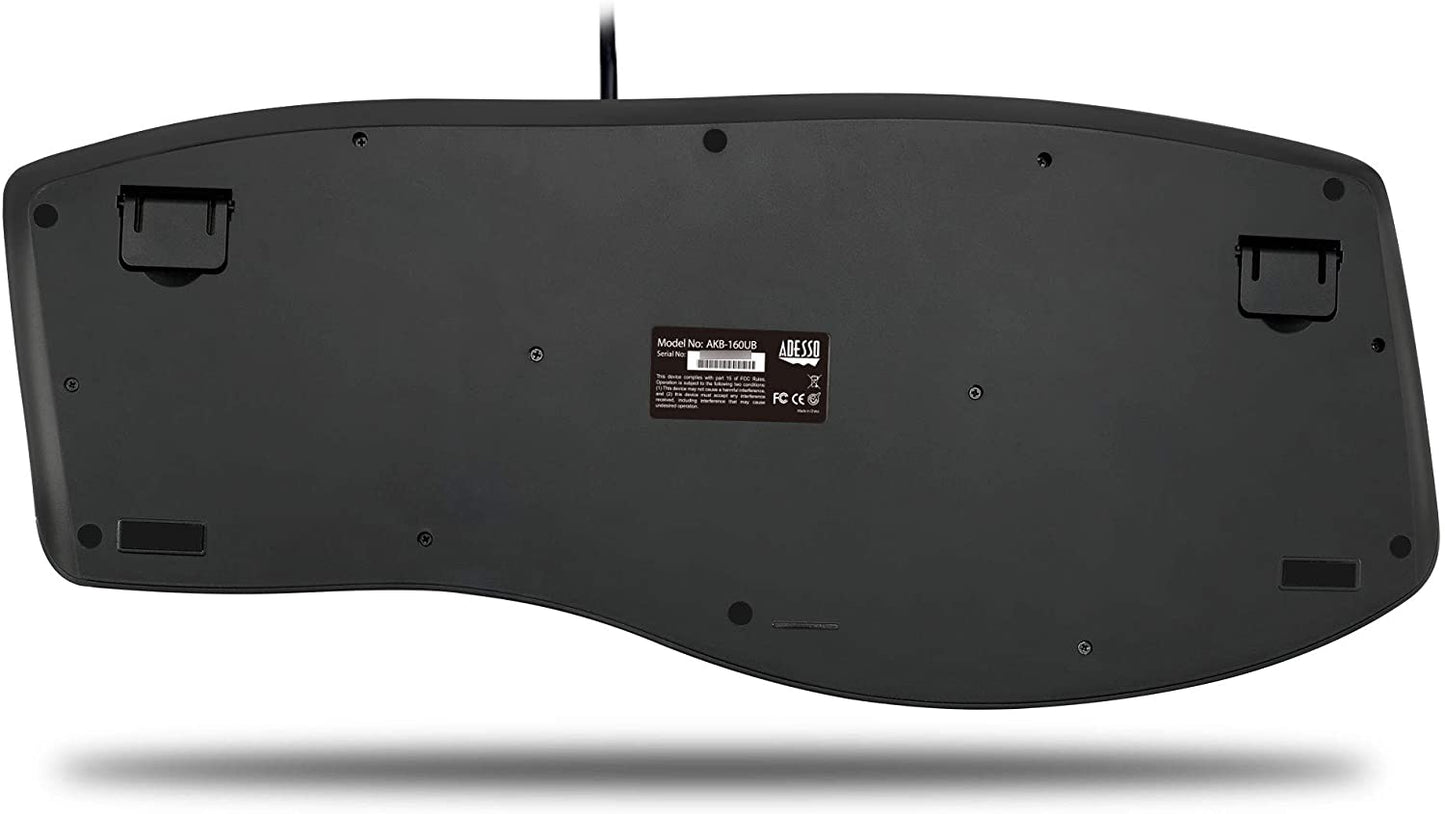 Adesso AKB-160UB Truform Media 160 Ergonomic Desktop Keyboard, Black - Dealtargets.com
